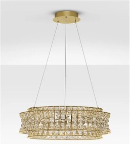 Lustra suspendata LED auriu, cristale sticla CELYSIA 60cm