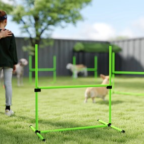 PawHut Set Agility pentru câini 4 piese reglabil pe înălțime echipament Agility cu 4 obstacole husă de transport 99 x 65 x 94 cm Verde | Aosom Romania