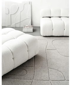 Covor gri deschis din lână 133x190 cm Morphic – Agnella