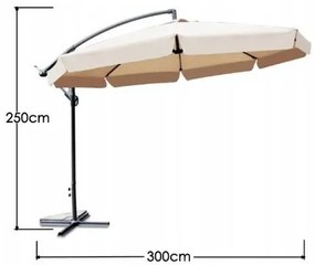 Umbrelă pliabilă crem pentru grădină  350cm