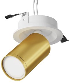 Spot incastrabil design tehnic Focus S alb, auriu mat