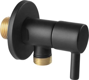 Robinet coltar Ferro 1/2”x3/8” rotund cu finisaj negru mat