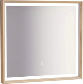 Oglinda cu iluminare Inter Ceramic dreptunghiulara 75x70 cm finisaj rama lemn