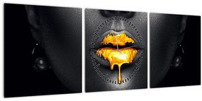 Tablou - Buzele femeii (cu ceas) (90x30 cm)