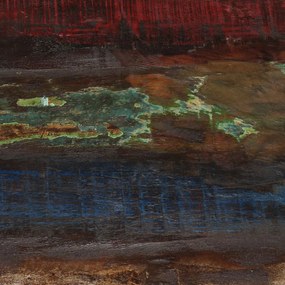 Masuta de cafea, baza alba, 60x60x33 cm, lemn masiv reciclat 1, Alb