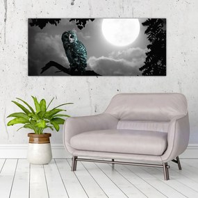 Tablou - Bufniță de noapte, albastru (120x50 cm)