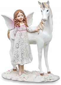 Statueta Dream Fairy - Zana si unicorn 17.5 cm