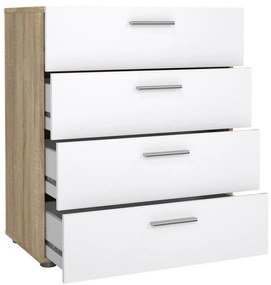 Comodă Pedro, stejar sonoma / alb lucios