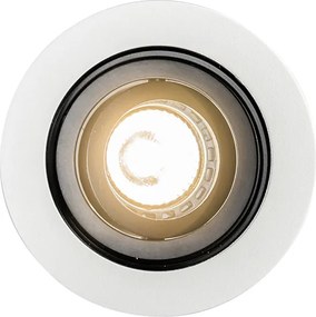 Spot încastrat inteligent alb cu oțel, inclusiv Wifi GU10 - Rondoo