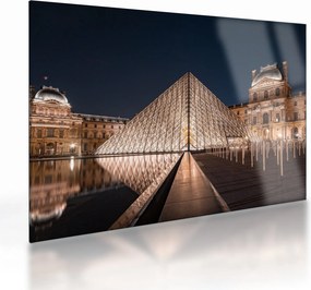 Tablou pe sticlă - Louvre noaptea (70x50 cm)