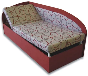 Pat de o persoană (canapea) 90 cm Krista (cărămiziu 41 + Dodo 1008) (S). Promo -12%. 793099