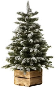 Brad de Crăciun în ghiveci din lemn, 52 x 65 cm
