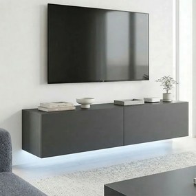 Comoda TV suspendata Rivana cu LED, culoare antracit, 120 x 35 x 30 cm