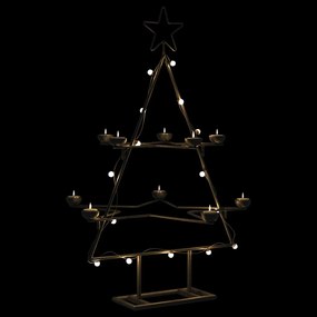 vidaXL Brad de Crăciun din metal pentru decor, negru, 75 cm