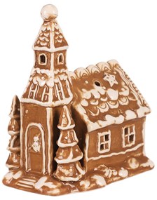 Sfeșnic Biserica din turtă dulce, ceramică, 16 cm