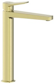 KFA Armatura 4522-712-31 - Baterie pentru lavoar MALAGA 30,3 cm cu set de scurgere, finisaj auriu periat