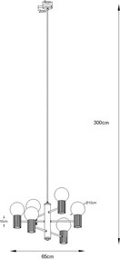 Lustră albastră cu abajur din sticlă Orbital – Sollux