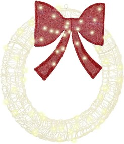 vidaXL Coroană cu 60 LED Alb cald 76 x 76 x 8,5 cm Acril