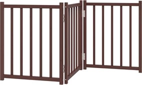vidaXL Poartă de câini pliabilă 3 panouri stejar maro 150 cm lemn brad