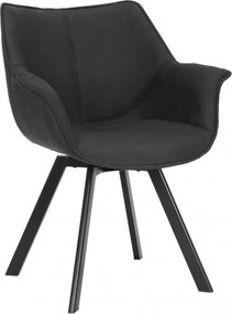 Set de 2 scaune pivotante The Dutch Retro, microfibra gri antic