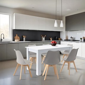 Set de masă Zara 6+1 gri-alb