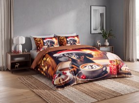 Lenjerie de pat 3D din microflanel WARM WOOFS colorata + fata de perna 40x50 cm gratis Dimensiune lenjerie de pat: 70 x 90 cm | 140 x 200 cm