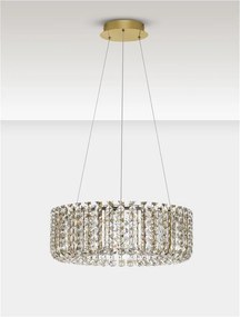 Lustra suspendata LED auriu, cristale sticla CELYSIA 60cm