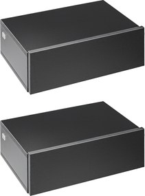 HOMCOM Set 2 Noptiere Suspendate pentru Dormitor, Noptiere Moderne din Lemn cu Fixare pe Perete, 40x30x15cm, Negru | Aosom Romania