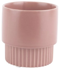 Ghiveci din ceramică PT LIVING Ribbed, înălțime 13,5 cm, roz