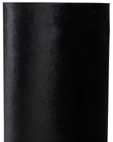Lampă de podea design negru velur negru negru cu auriu - Bogat