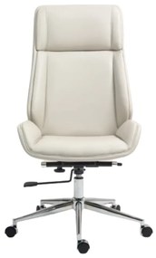 RESIGILAT- Scaun directorial, inaltime reglabila, brate fixe, baza metalica, Bej