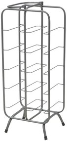 Suport pentru 10 sticle gri din metal, 28x23x67 cm, Rack Mauro Ferretti