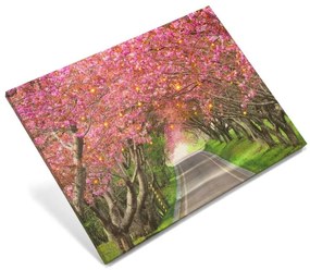 Pictură murală,străduțe înflorite de copaci,40LED,30 x 40 cm