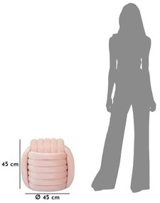 Taburet roz-deschis cu tapițerie din catifea Softy – Mauro Ferretti