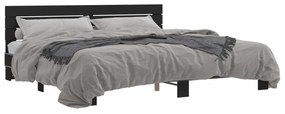 3280132 vidaXL Cadru de pat negru 180x200 cm din lemn prelucrat și metal