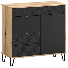 Comodă Botones (stejar evoke + negru) . 1116778