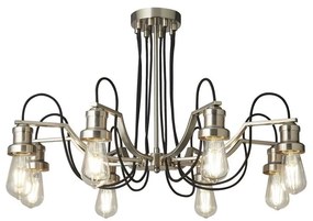 Lustra vintage stil industrial Olivia 8L argintiu satinat