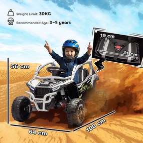 AIYAPLAY Vehicul off-road electric 12V pentru copii, telecomandă, lumini LED, muzică, claxon, pentru copii de 3-8 ani, gri | Aosom Romania