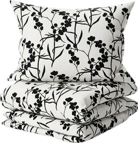 Lenjerie de pat din bumbac Renforcé BERRIES alb-negru Dimensiune lenjerie de pat: 80 x 80 cm | 135 x 200 cm