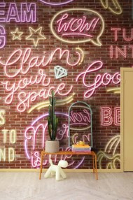 Fototapet, Neon Vibes, Brickwall, Rebel Walls