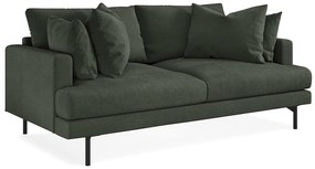 Canapea Seattle T100Numărul de locuri: 2, Verde închis, 205x104x91cm, 81 kg, Tapiterie, Picioare: Metal