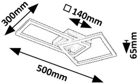 Plafoniera LED design geometric Ellinor 50x30cm