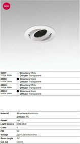 Spot LED incastrat directionabil IP44 KIVI negru 5W 2700K