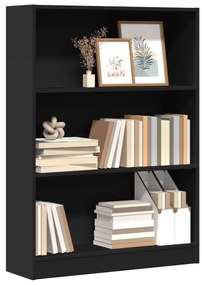 857836 vidaXL Bibliotecă, negru, 80x24x109 cm, lemn prelucrat