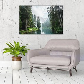 Tablou lacului în pădure (90x60 cm)