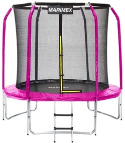 Trambulină Marimex 244 cm roz + plasă de protecție + trepte