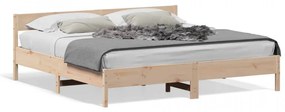 Cadru de pat cu tăblie, 180x200 cm, lemn masiv de pin