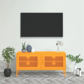 Comoda TV, galben mustar, 105x35x50 cm, otel 1, galben mustar