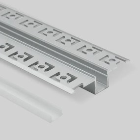 Profil LED Aluminiu Incastrat – Finisaj Glet, 2m, 1,5 cm