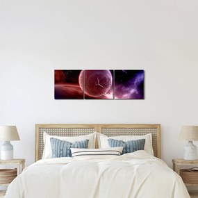 Tablou - Planetă (cu ceas) (90x30 cm)